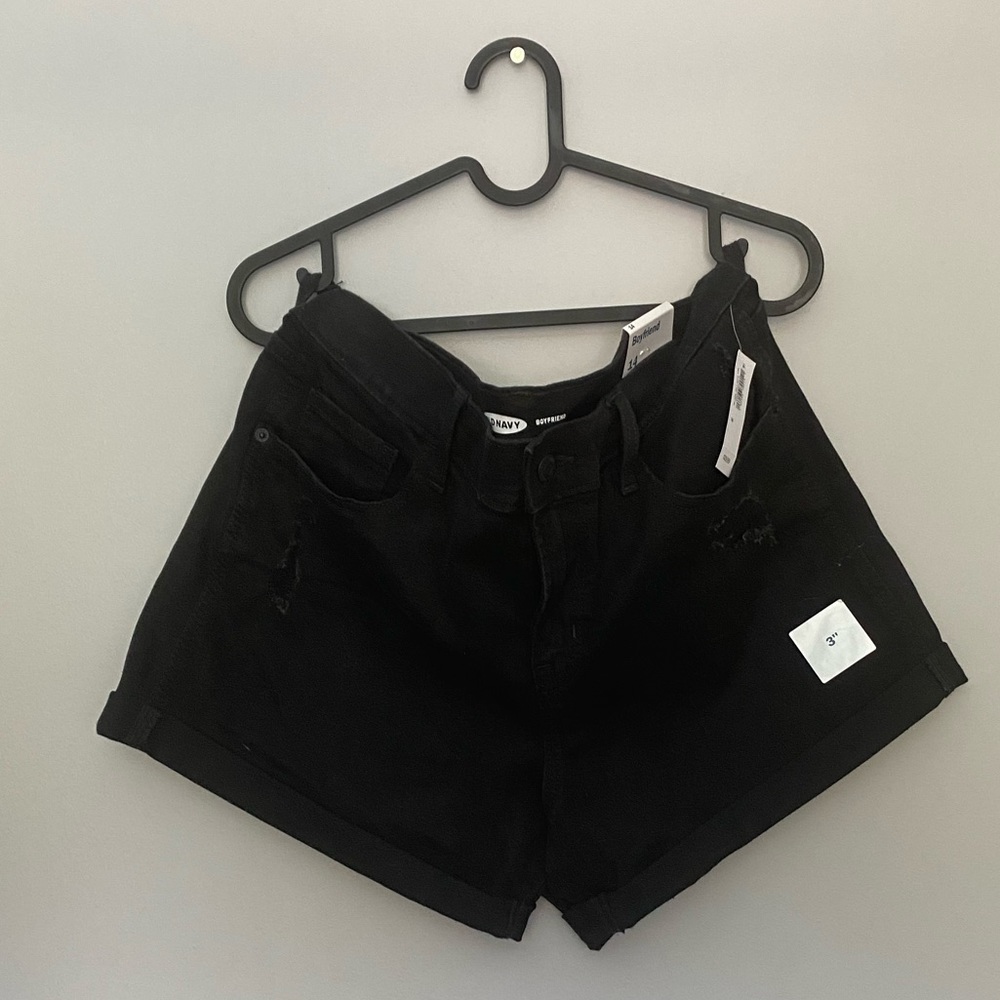 3” old navy black jean shorts